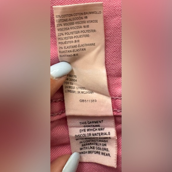 Free People Pink Denim Mini Skirt Women’s size 2 - Picture 5 of 5